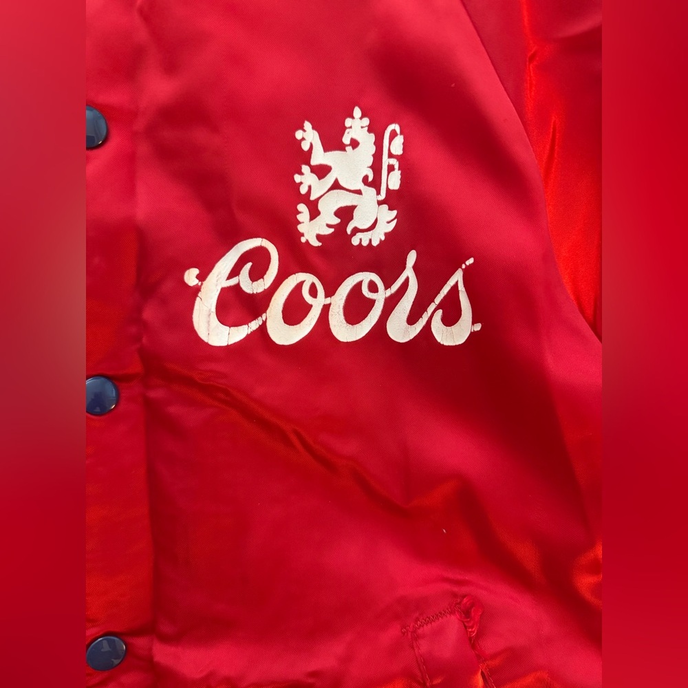 vintage red Coors Banquet satin bomber jacket - Picture 6 of 6
